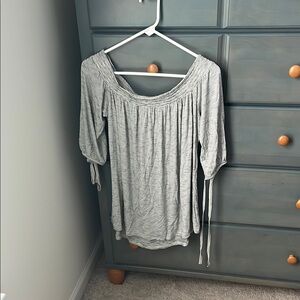 Women's Gray Striped Top